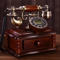 โทรศัพท์บ้านโบราณสไตล์วินเทจ มีลิ้นชักสำหรับตกแต่งบ้าน คอนโด ที่ทำงาน ร้านสีไม้ - พรีออเดอร์AA06 ราคา 4900 บาท